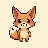 Pip, a apricot fox bloop, happy